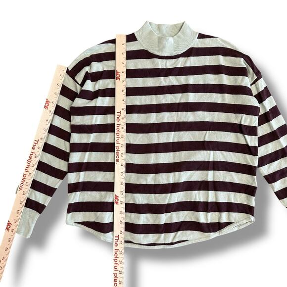 Madewell‎ Mock Neck Sweater Women’s S Burgundy Green NWT Merino Alpaca Blend - Picture 4 of 8